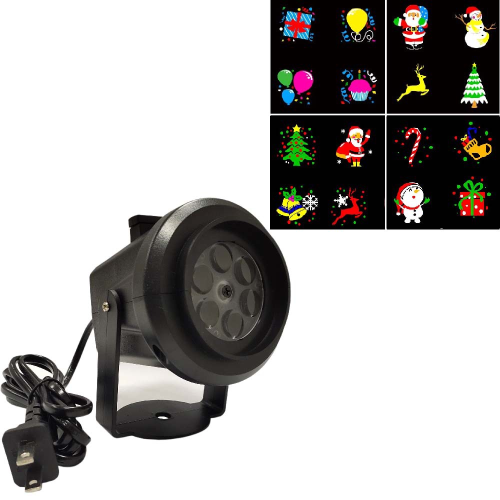 LED不褪色菲林灯 装饰灯 室内旋转圣诞万圣节日插卡灯 图案投影灯