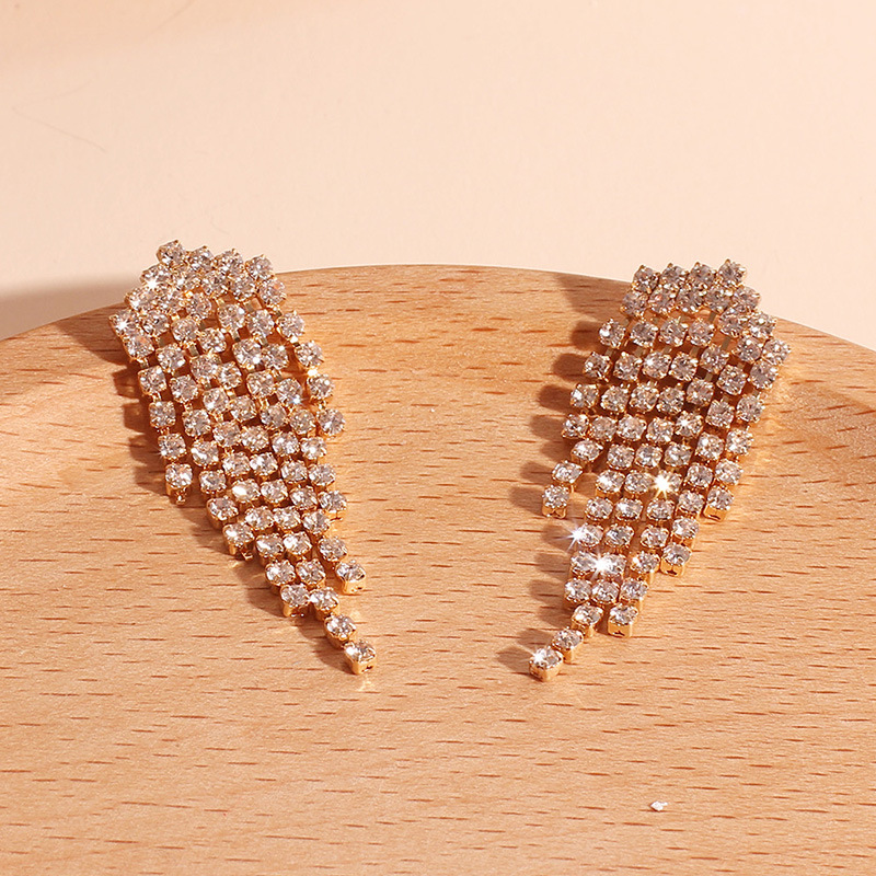 Women'S Gender Korean Diamond Tassel Full Diamond Simple Fashion Ladies Earrings