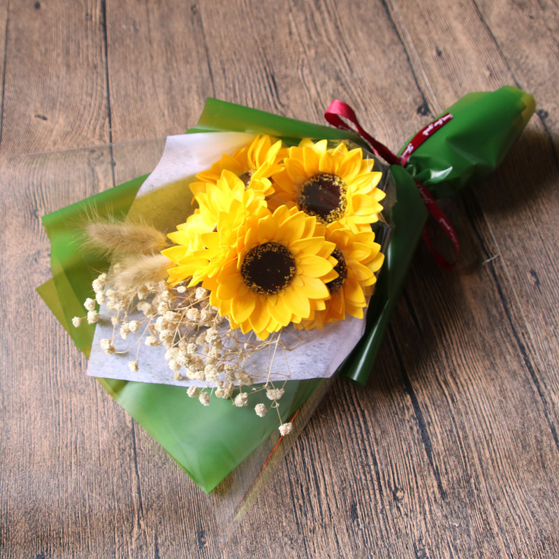 Jabón artificial flor girasol rosa día del padre regalo del día del maestro temporada de graduación regalo promocional ventas directas de fábrica