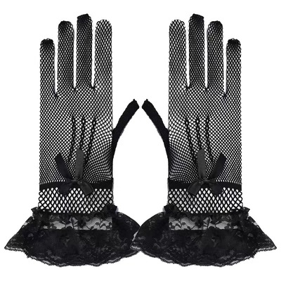 Refers to the net lace gloves all wedding dress etiquette performances sexy appeal bowknot mesh gloves