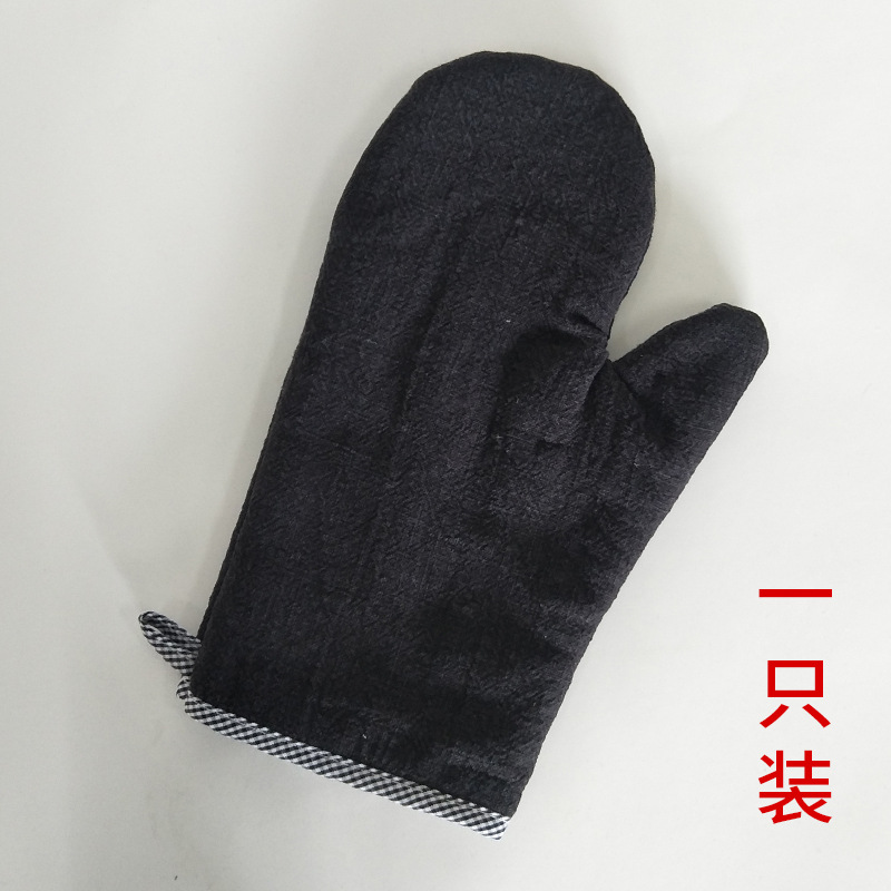 Guantes para microondas-Algodón Lino-Negro