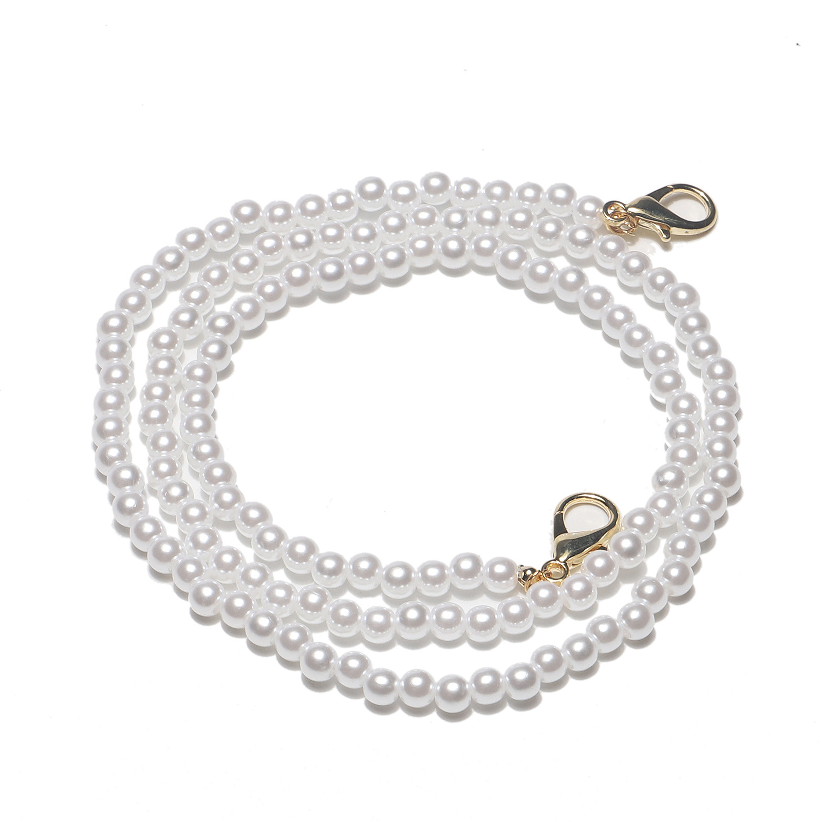 Real Gold Plated Clasp Pearl Handmade Chain Mask Chain Fashion Glasses Chain display picture 2
