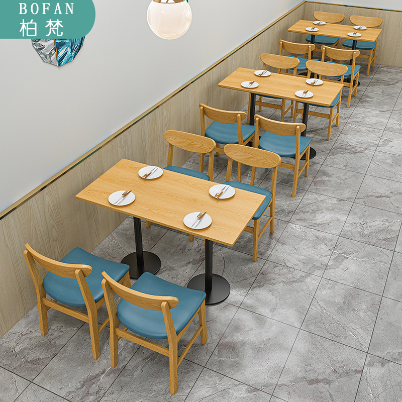 Restaurante occidental restaurante temático titular de la tarjeta de madera maciza leche tienda de té olla caliente tienda de mesa y silla combinación restaurante comedor merienda tienda sofá