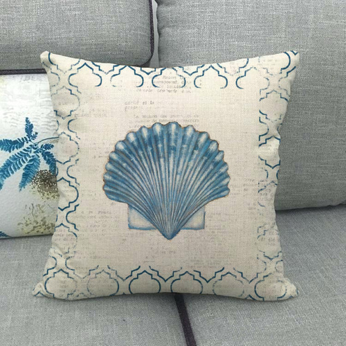 Simple Style Summer Light Blue Ocean Shell Pillow Cover Direct Manufacturer Sale Pillow Image To Image 106