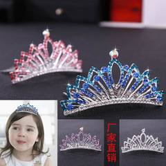 Korean-style new children's hair accessories hair comb with rhinestones in multiple colors, girls' hair comb, princess birthday walk show hair decoration accessory