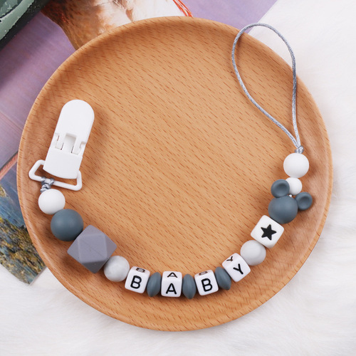 Amazon AliExpress baby pacifier anti-drop chain cartoon silicone pacifier chain teether chain baby products