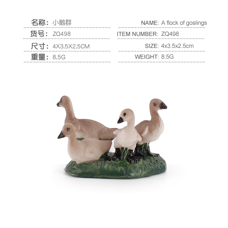 Exportación transfronteriza nuevos niños simulación granja aves modelo animal pollo pato ganso arena bandeja combinación 11 piezas conjunto adornos
