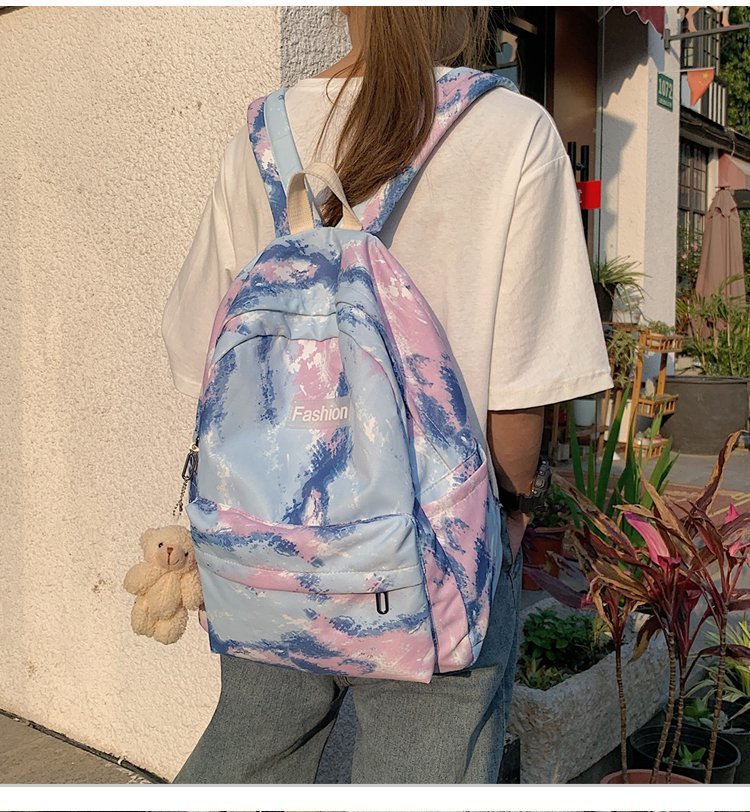 Schoolbag New Korean Fashion Gradient Color Tie-dye Girl Student Schoolbag Backpack Wholesale Nihaojewelry display picture 2