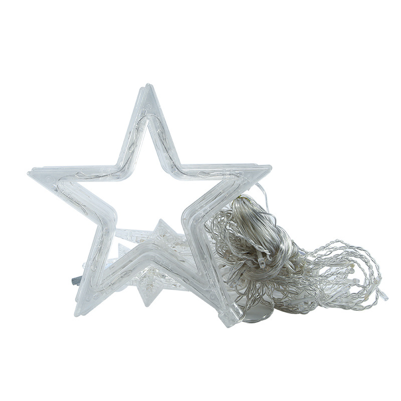 LED estrella lámpara cortina red habitación decoración de Navidad dormitorio estrella de cinco puntos lámpara de color lámpara de cadena de luces de estrella