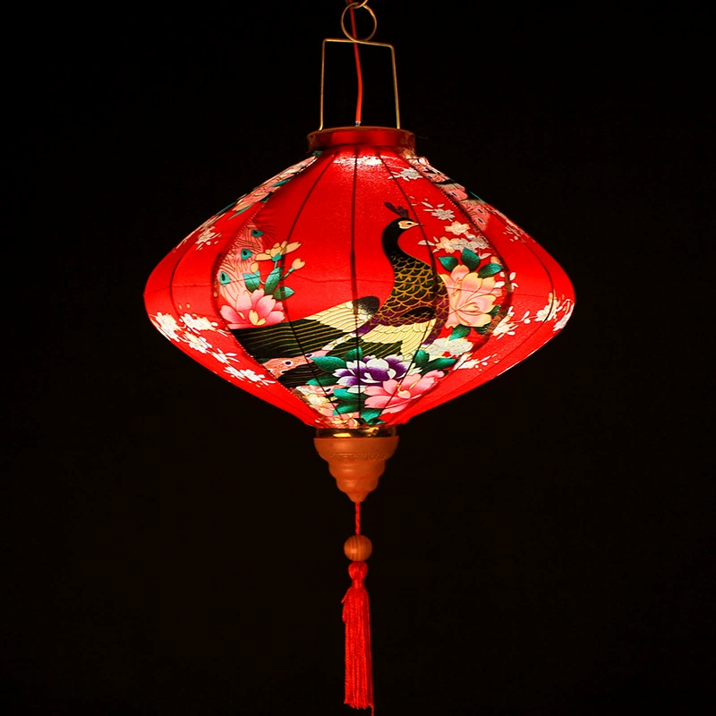 Chinese flashlight, festive Japanese lamp, peacock