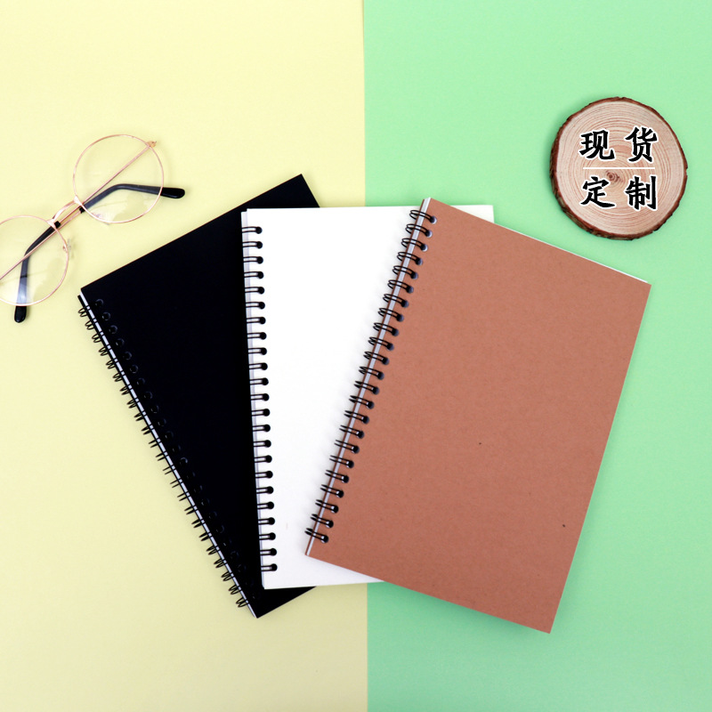 A5牛皮紙封面筆記本子B5線圈本定制辦公記事本學生練習本現貨批發