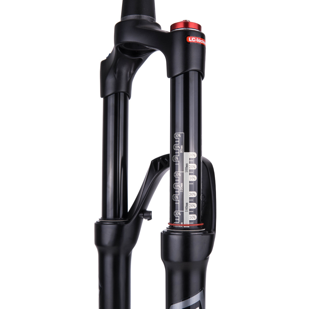 Bicicleta de montaña tenedor delantero 27,5 tubo cónico hombro control barril eje carrera 140 aleación de magnesio Tenedor de aire con cerradura tenedor delantero