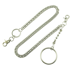 Men's Nightclub Bouncing Street Punk Belt Chain Hook Silver Creative Large Iron Ring Cuban Chain Waist Chain Denim Chain