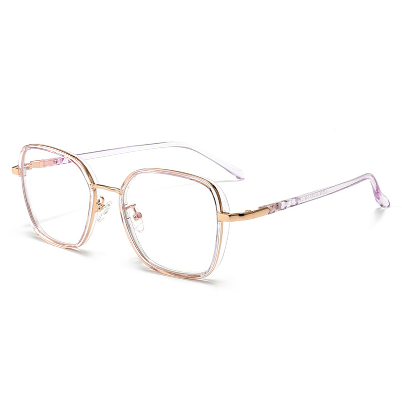 Marco de gafas de alta miopía adecuado para mujeres con lentes ultrafinas ultra-ligeras de titanio puro borde grueso Marco de gafas de cara redonda