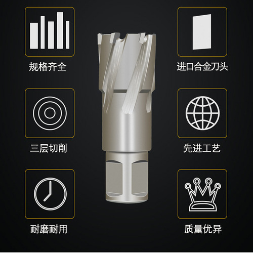 Hollow drill bit stainless steel punching metal rail thick steel plate alloy opening hole opener expansion magnetic drill bit