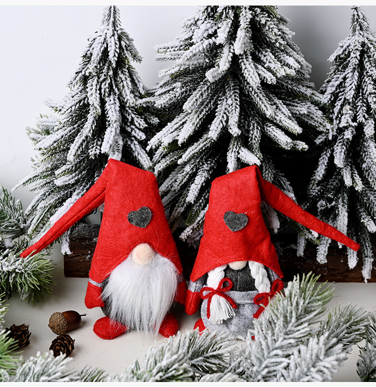 Haobei 20 Nuevas Decoraciones De Navidad Bosque Ancianos Amor De Pie Muñeca Pequeña Muñeca Sin Rostro Ornamentos display picture 7