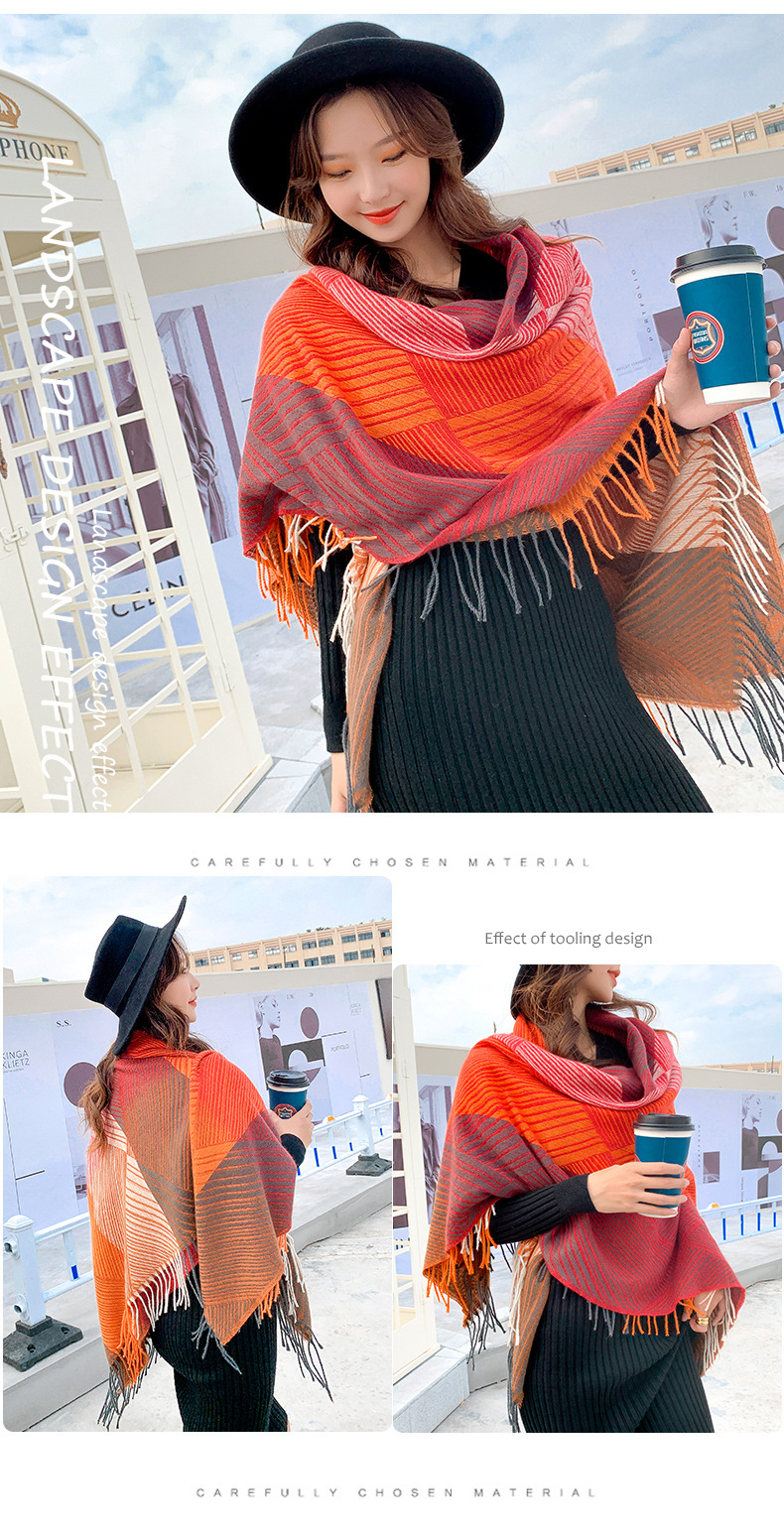 Striped Large Square Scarf display picture 7