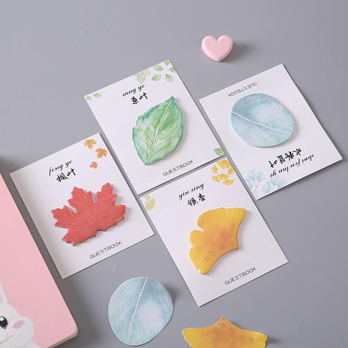 Leaf-shaped post-it notes cartoon cute little fresh n times stickers colorful portable tear-off note book school gift