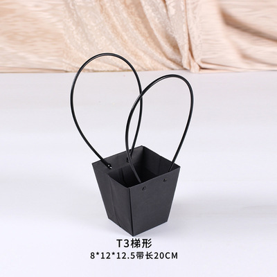 Bolsas de papel, bolsa de embalaje de flores, papel kraft espesado, bolsa de embalaje de arreglo floral, bolsa de regalo de papel de búfalo resistente al agua cuadrada