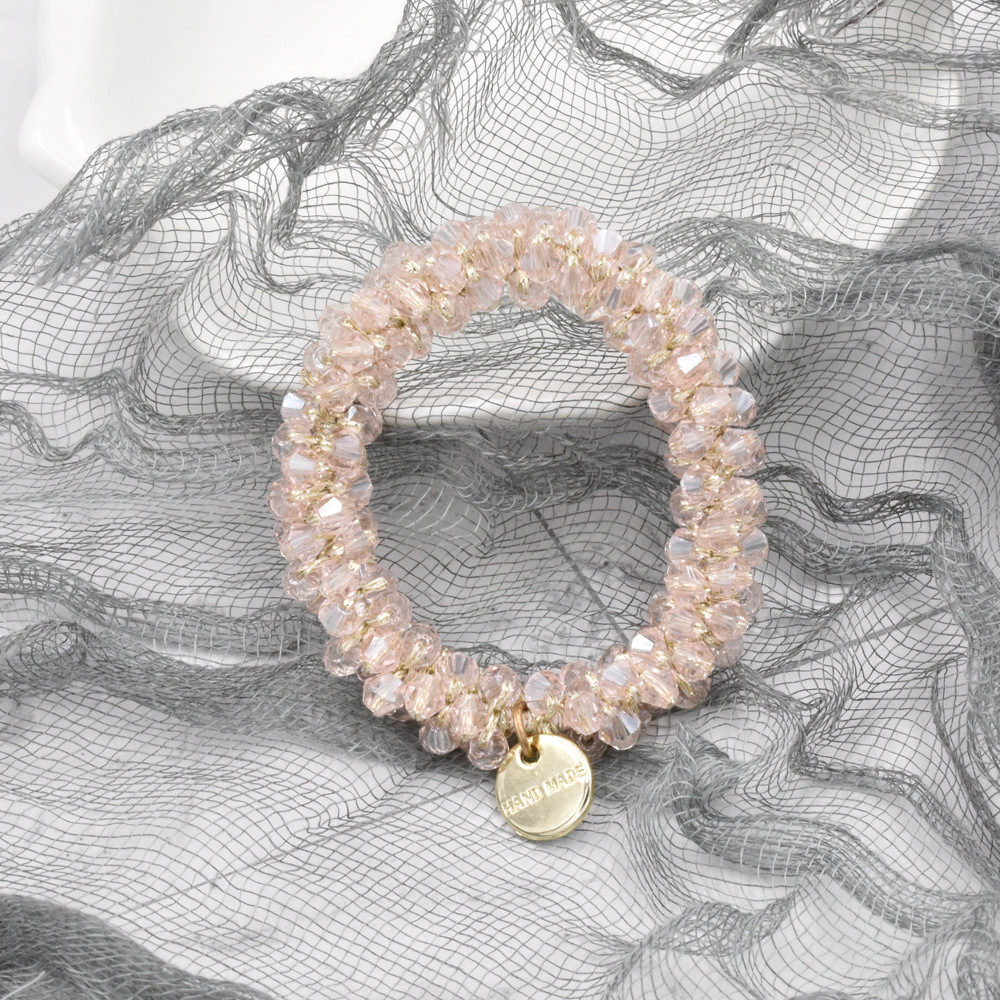 Crystal Braided Pearl Hair Rope display picture 9