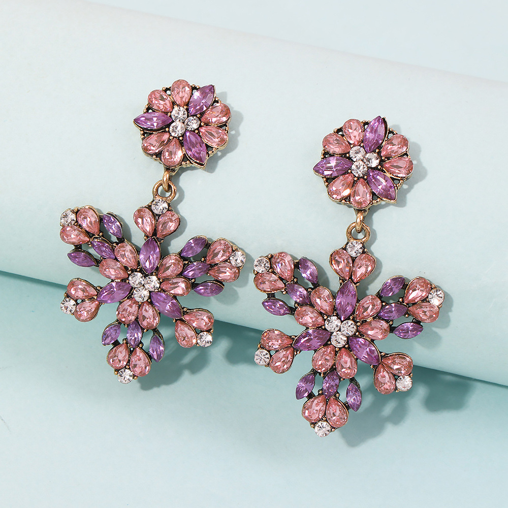 Colorful Flower Retro Earrings display picture 8