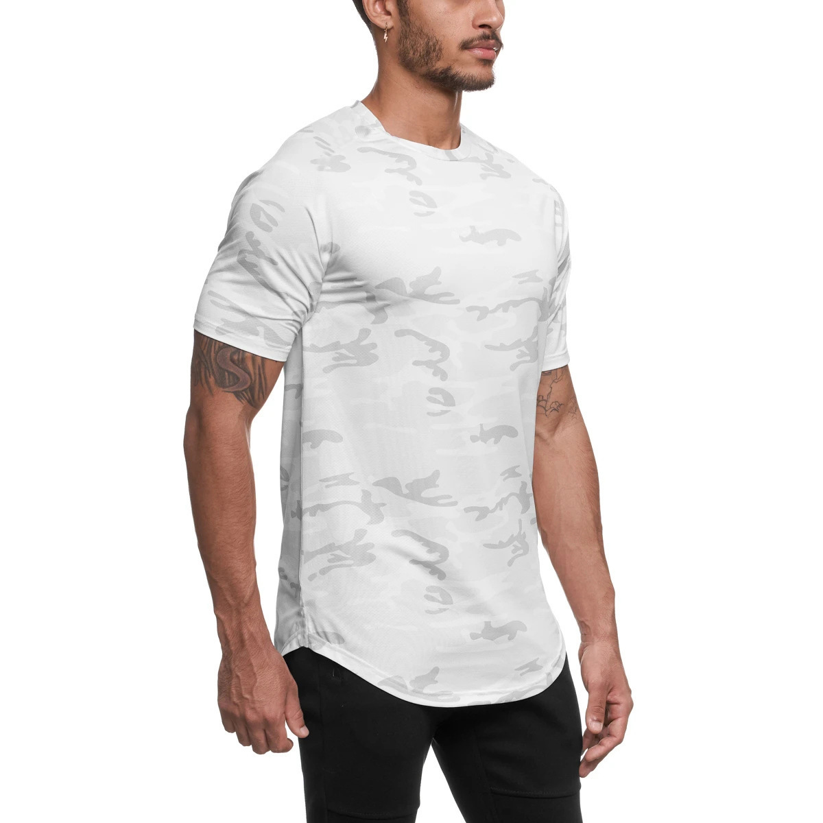 Men's Solid Color Camouflage Simple Style Round Neck Short Sleeve Loose Men's T-shirt display picture 13