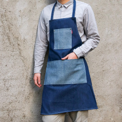 Apron denim for men and women, hair stylist, coffee shop, tea shop, restaurant, kitchen, work uniform customization, print logo