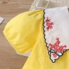 Summer clothing, short sleeve dress, skirt, 2021 collection, Korean style, children's clothing, with embroidery, with short sleeve