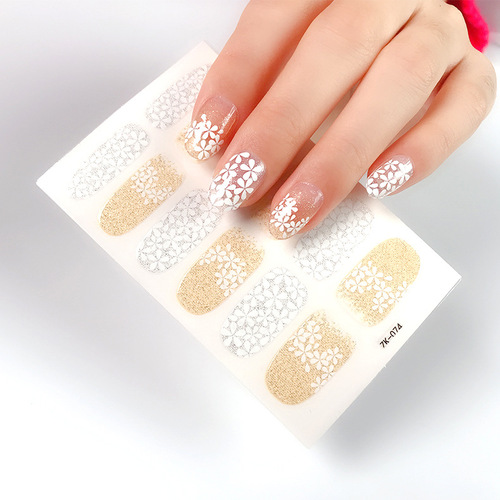 Popular nail sticker flowers daisies, waterproof nail stickers, wholesale from street vendors