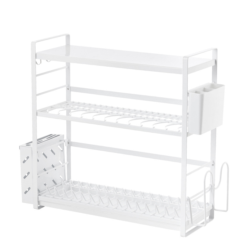 厨房置物架碗碟沥水架可调节调味品置物架汤锅架刀架筷子篓砧板架