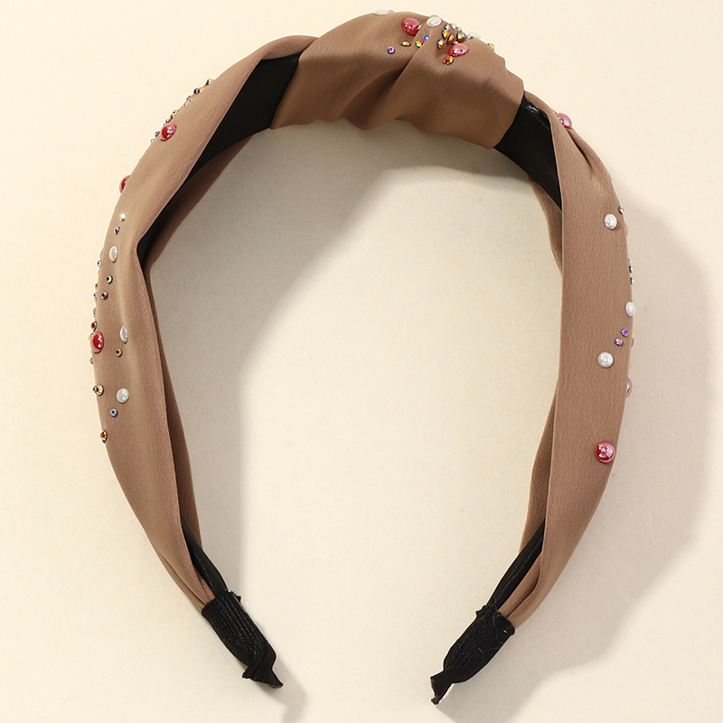 Korean  New Wide-brimmed Solid Color Fabric Headband display picture 5