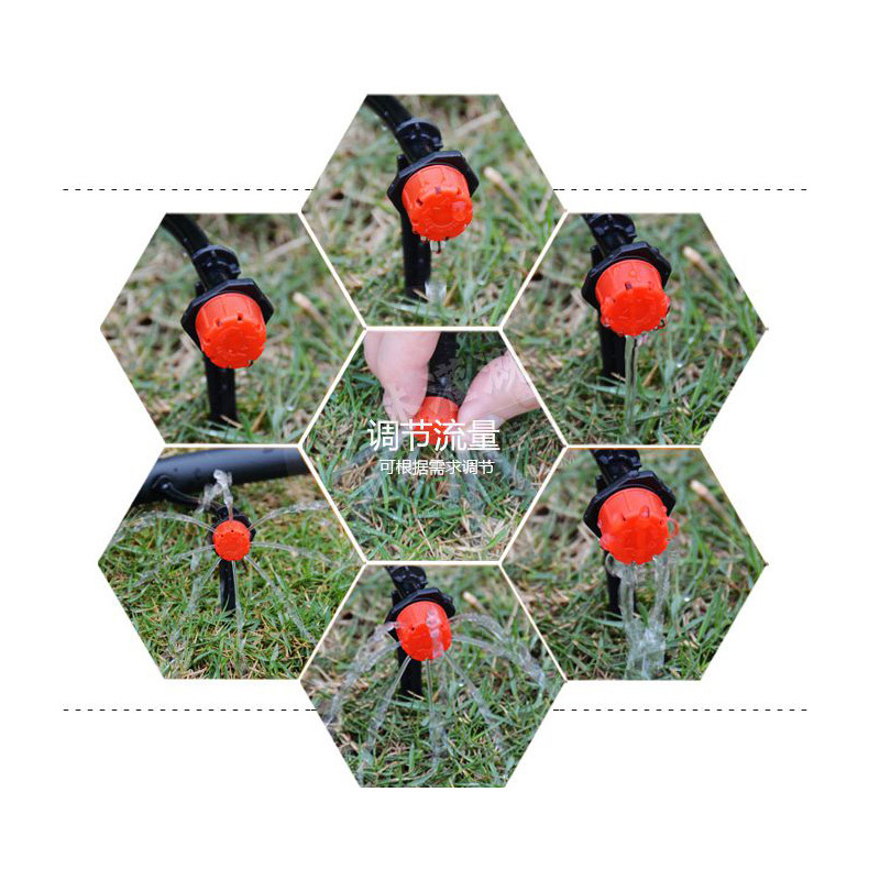 Cabecera de goteo de pequeño sombrero rojo, cabecera de goteo ajustable de ocho orificios, micro-rociador rojo sin impuestos