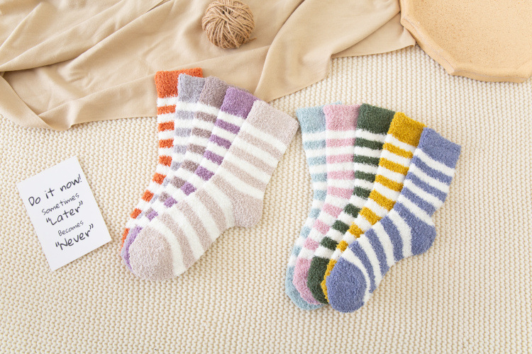 Coral fleece socks thickened warmth socks Korean tube socks NSFN4067