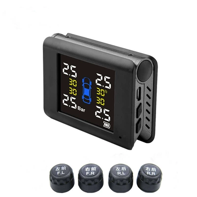 Large screen solar wireless tire pressure monitor TPMS tire pressure monitor vehicle tire pressure monitor external built-in (Tire pressure monitoring system) - large-screen-black-external