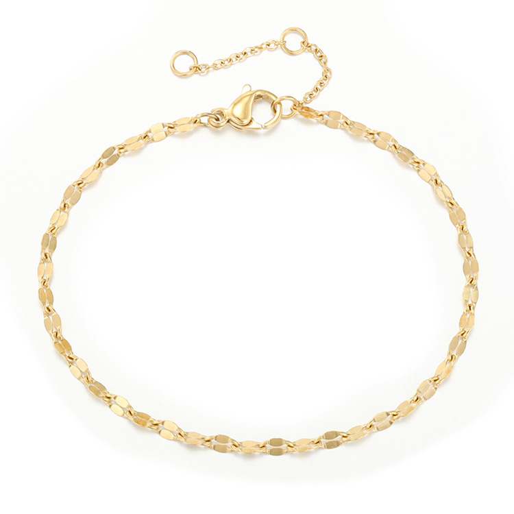 Nouvelle Chaîne De Mode Coréenne En Or 14k Bracelet En Acier Au Titane 316l Pour Femme display picture 6