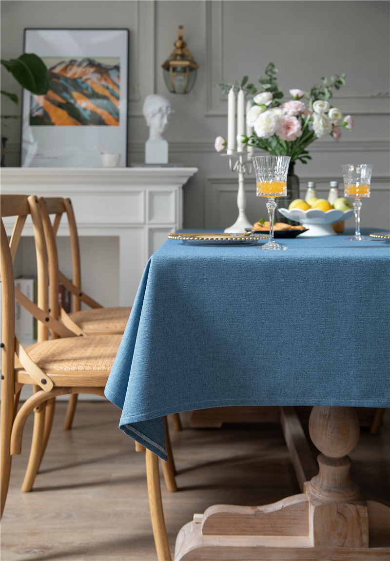 Thickened Polyester-cotton Cotton-linen Modern Simple Solid Color Rectangular Coffee Table Cloth, Dining_voghion.com