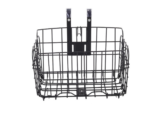 Manufacturer wholesale bicycle front basket foldable thickened wire folding basket riding supplies