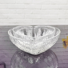 日式创意水晶玻璃桃心形碗ins透明大中小号水果沙拉料甜品早餐碗