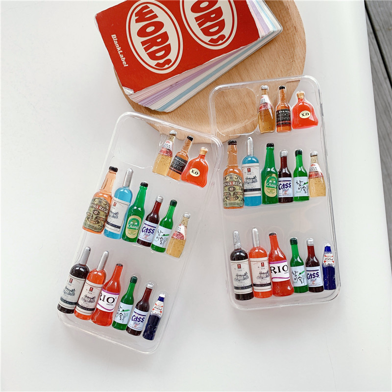 Handmade Craft Arylic Wine Bottle Handmade Cartoon Style Cute Phone Cases Phone Accessories