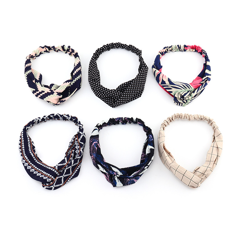 Korean Striped Plaid Cross Hairband Hair Accessories For Women display picture 8