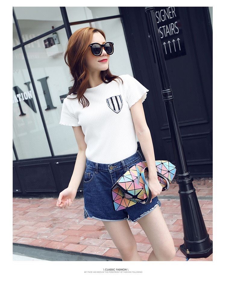 7 * 8 japanesch a koreanesch Trend 3D Reebou Laser Shooting Handtasche zesummeklappbar Rubik's Cube Geometrie Grouss Kapazitéit Villfälteg_voghion.com