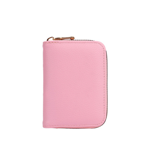 2020 New Solid Color Lychee Pattern Organ Card Bag Women's ID Card Bag Card Card Holder Coin Purse All-in-One Bag