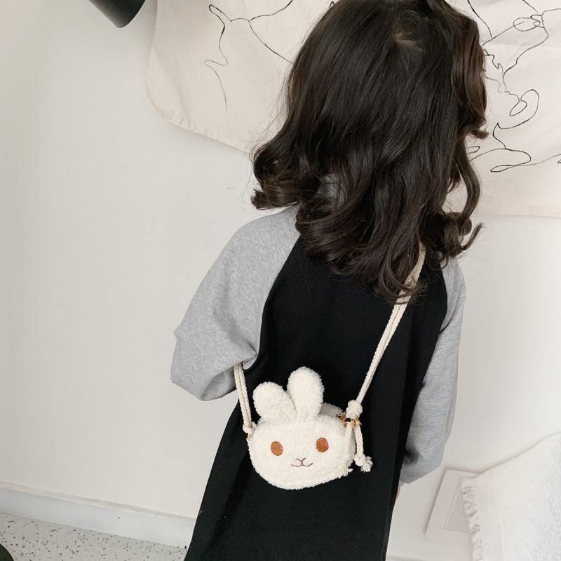 Bolsa DE LOS NIÑOS lindo conejo de peluche bolsa de mensajero de la muchacha princesa moda bolsa pequeña bolsa de la niña bolsa de bebé