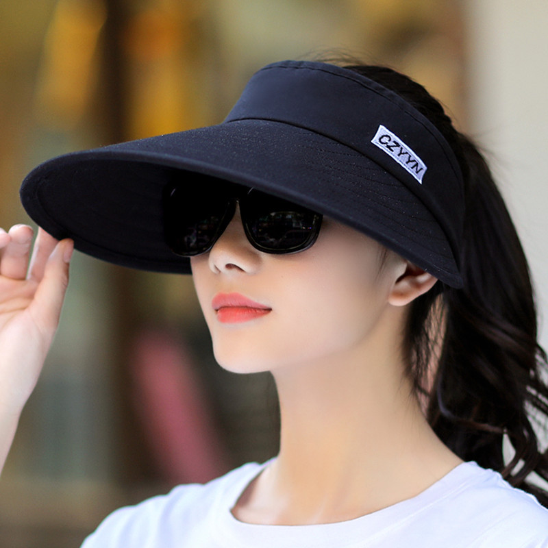 Sun Hat Women's Summer Sun Protection Foldable Outdoor Cycling Hat Large Brim UV Protection No Empty Top Sun Hat