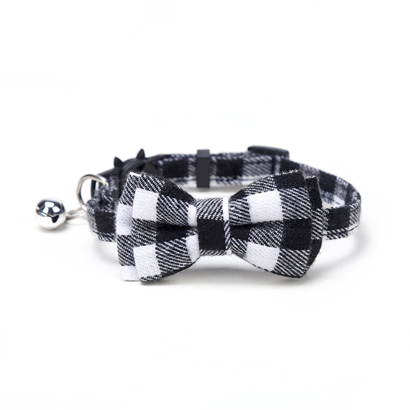 25g Weight Pet Collar Type Of Pet Supplies 1 Piece Quantity Daily Occasion Cloth, Cotton Material Lattice, Cat, Knot, Butterfly, Bow Knot, Bell Pattern All Seasons Season Simple Style Style 1 Piece All Seasons Simple Style Cloth Cotton Lattice Cat Knot Pet Collar 6