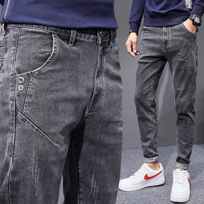 2020秋冬男士韩版弹力修身小直脚牛仔长裤潮流休闲百搭牛仔裤男潮