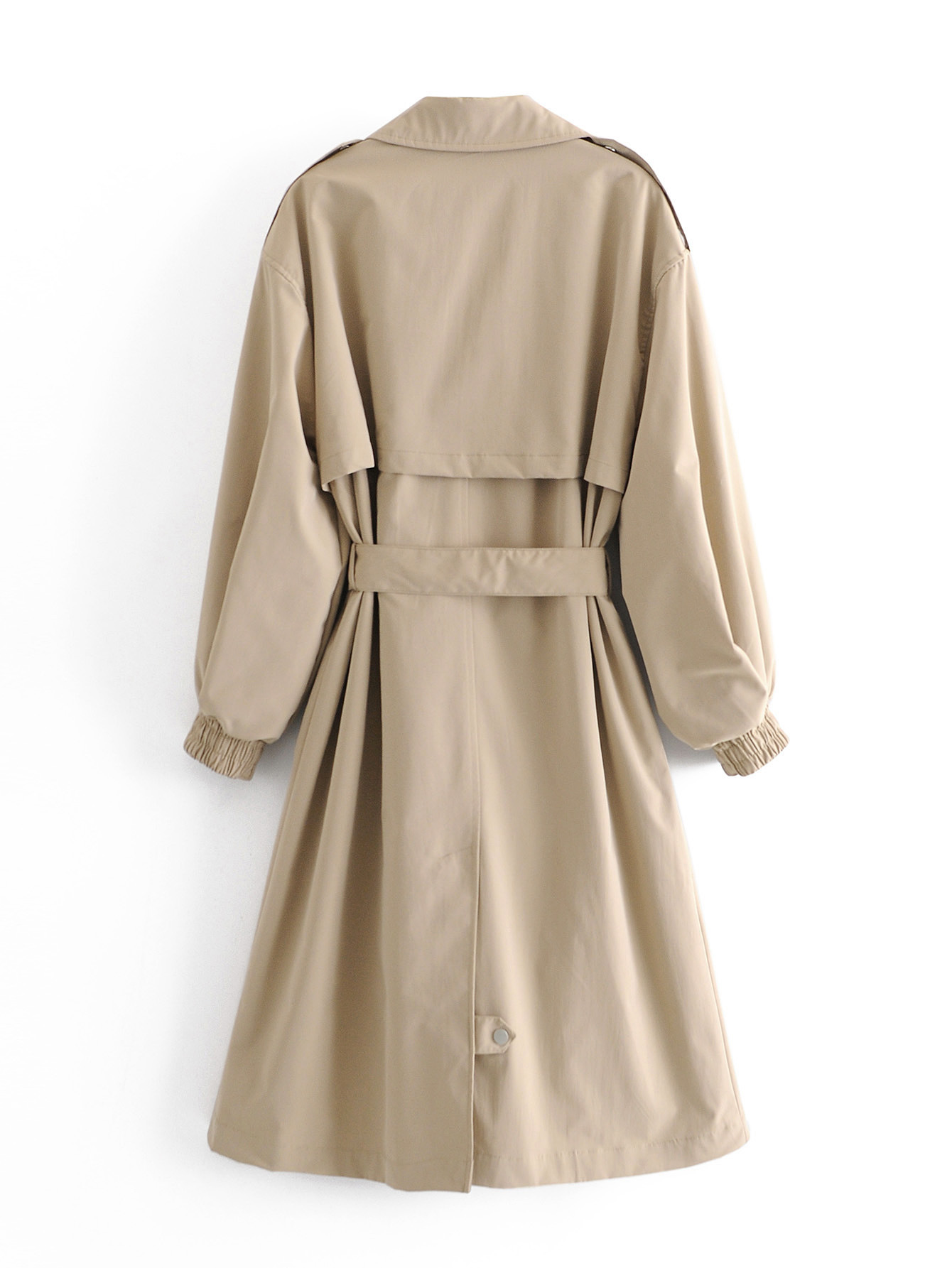 temperament single-breasted lace-up long coat NSAM2283