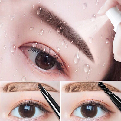 Double head Eyebrow pencil waterproof No bleaching Lasting rotate automatic Eyebrow pencil waterproof beginner one word Eyebrow brush