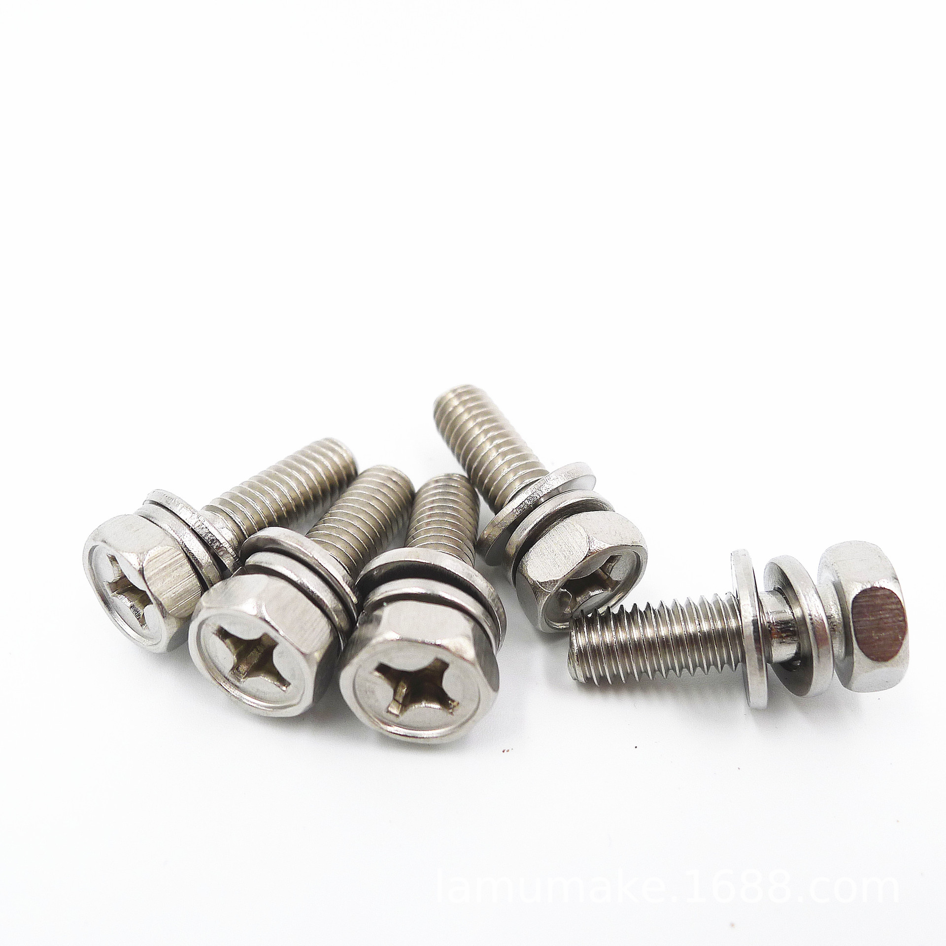 不锈钢六角螺丝 十字外三组合螺丝螺栓 厂家批发制作不锈钢螺丝