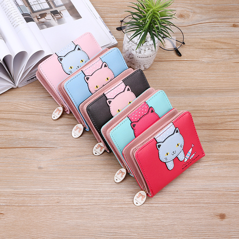 Women's Cat Pu Leather Zipper Coin Purses display picture 5